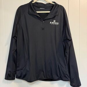 K State Rowing Sport-Tek Black Quarter-Zip Collared Sweatshirt Top Woman’s XL